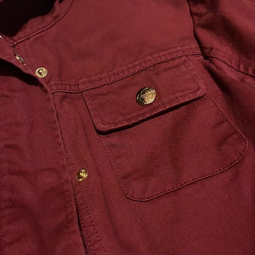Draper James Utility Coat Deep Wine Size S 4/6 w/pockets NWOT - Picture 3 of 8